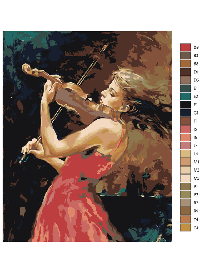 Raqamlar bo&amp;#039;yicha rasm &amp;quot;Skripka bilan qiz&amp;quot;