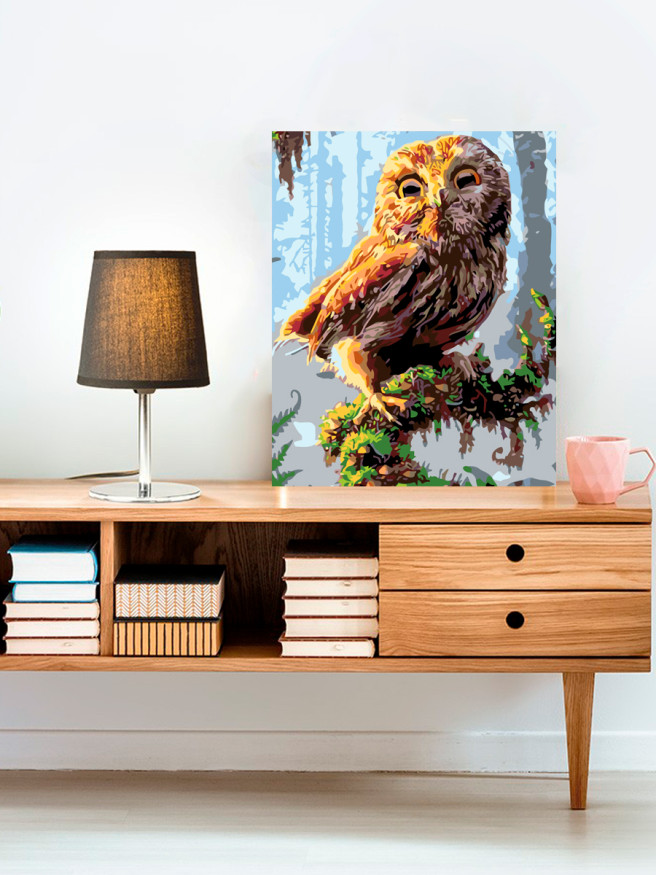 Картина по номерам &amp;quot;Сова на ветке дерева&amp;quot;