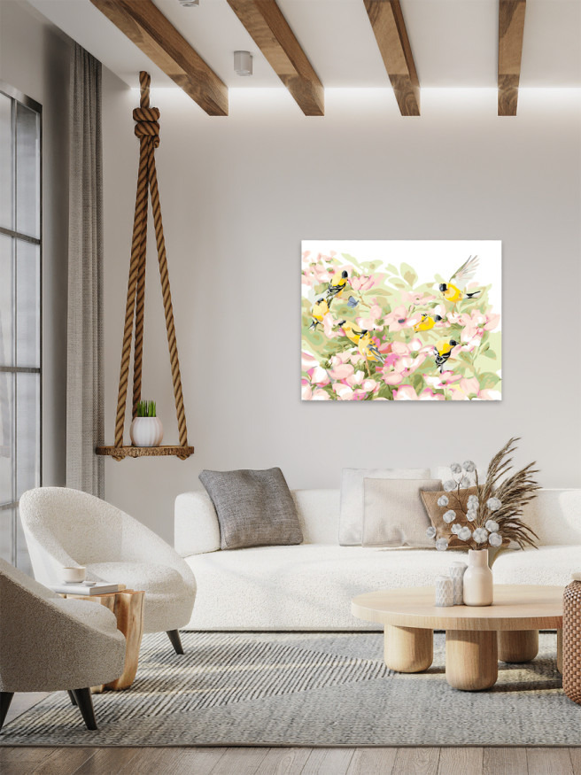 Raqamlar bo&amp;#039;yicha rasm &amp;quot;Qushlar va gullar&amp;quot;