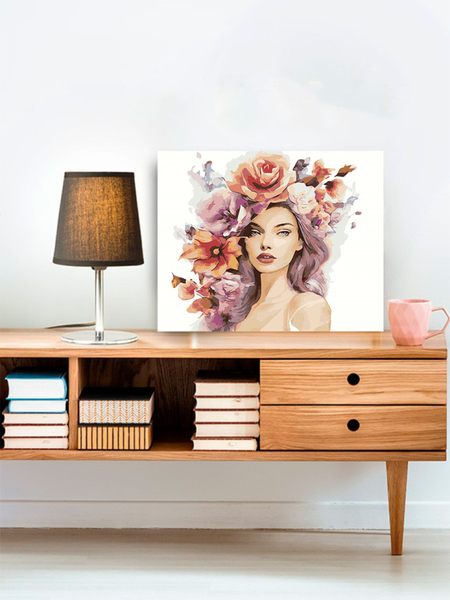 Картина по номерам &amp;quot;Нежная девушка с цветами&amp;quot;