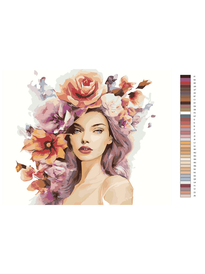Картина по номерам &amp;quot;Нежная девушка с цветами&amp;quot;