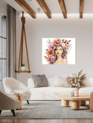 Картина по номерам &amp;quot;Нежная девушка с цветами&amp;quot;