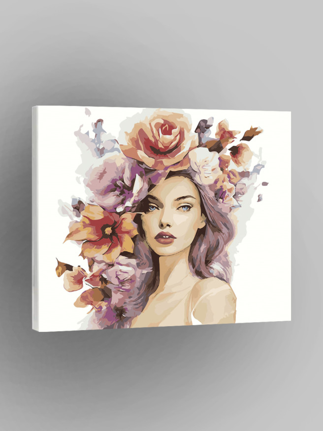 Картина по номерам &amp;quot;Нежная девушка с цветами&amp;quot;