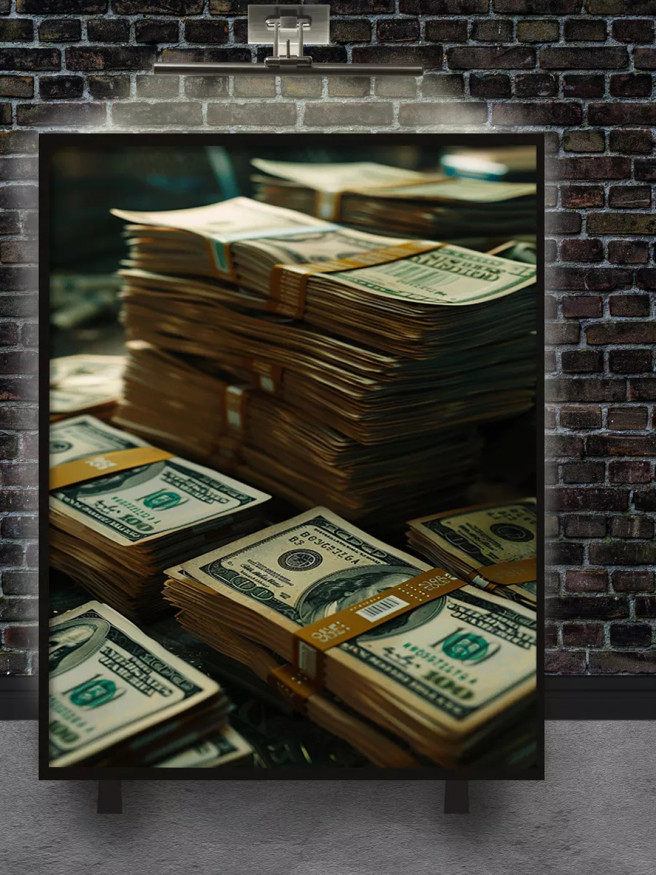 Holstga bosilgan poster &amp;quot;Dollar to‘plamlari&amp;quot;