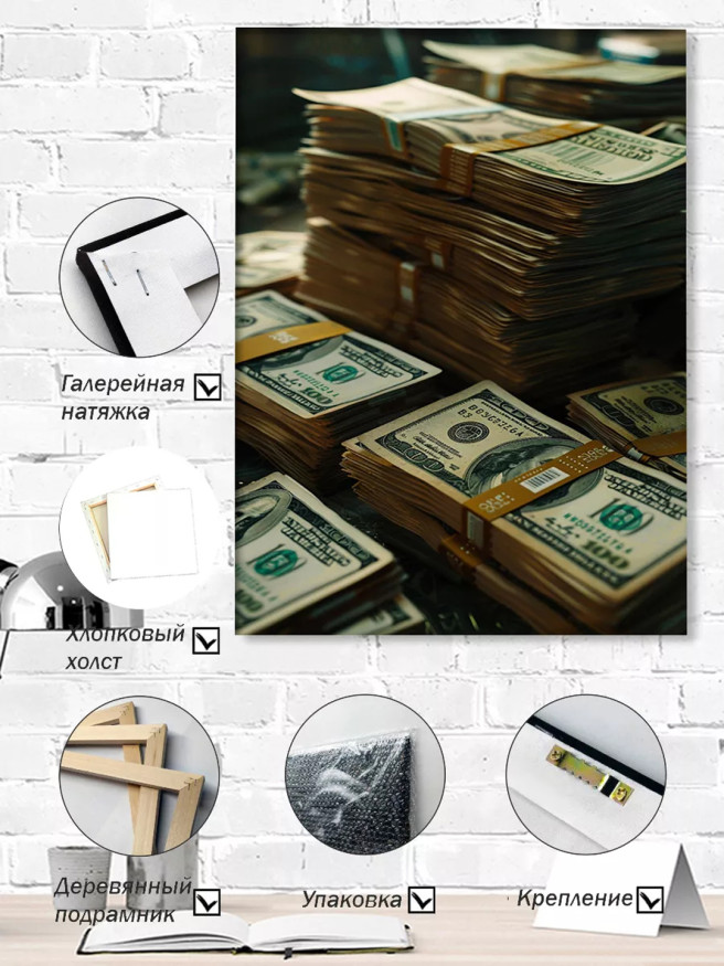 Holstga bosilgan poster &amp;quot;Dollar to‘plamlari&amp;quot;