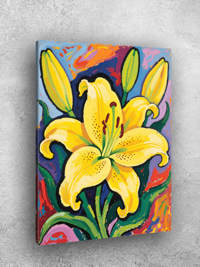 Постер на холсте &amp;quot;Жёлтая лилия в цветении&amp;quot;