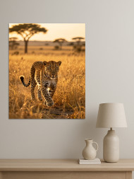 Постер на холсте &amp;quot;Леопард в саванне&amp;quot;