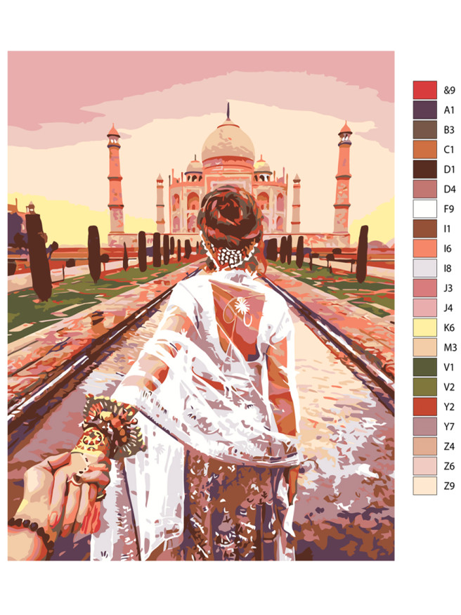 Картина по номерам &amp;quot;Прогулка по Тадж-Махал&amp;quot;