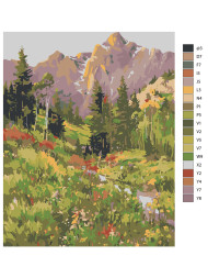 Raqamlar bo&#039;yicha rasm &quot;O&#039;rmon va tog&#039;lar&quot;