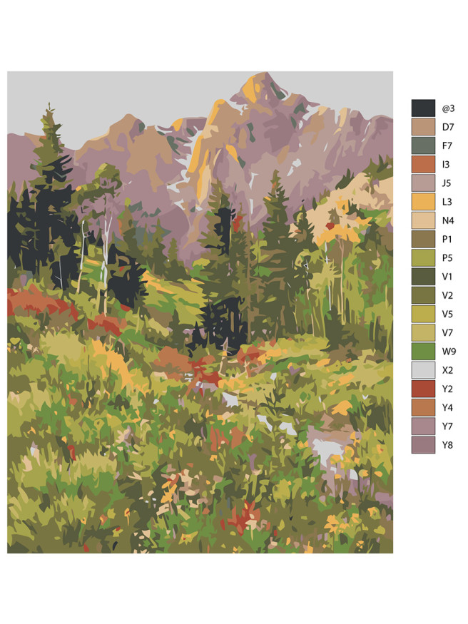Картина по номерам &amp;quot;Лес и горы&amp;quot;