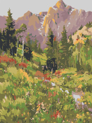 Raqamlar bo&#039;yicha rasm &quot;O&#039;rmon va tog&#039;lar&quot;