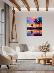 Картина по номерам &amp;quot;Силуэт влюблённых&amp;quot;