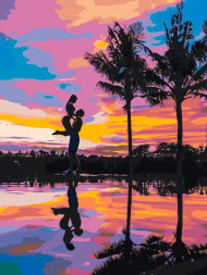 Картина по номерам &amp;quot;Силуэт влюблённых&amp;quot;