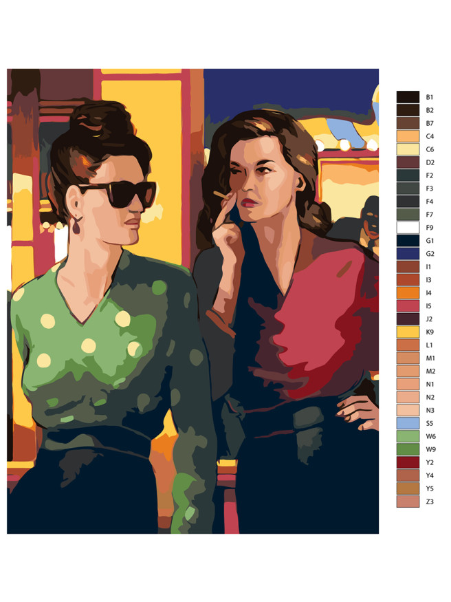 Картина по номерам &amp;quot;Две подруги&amp;quot;