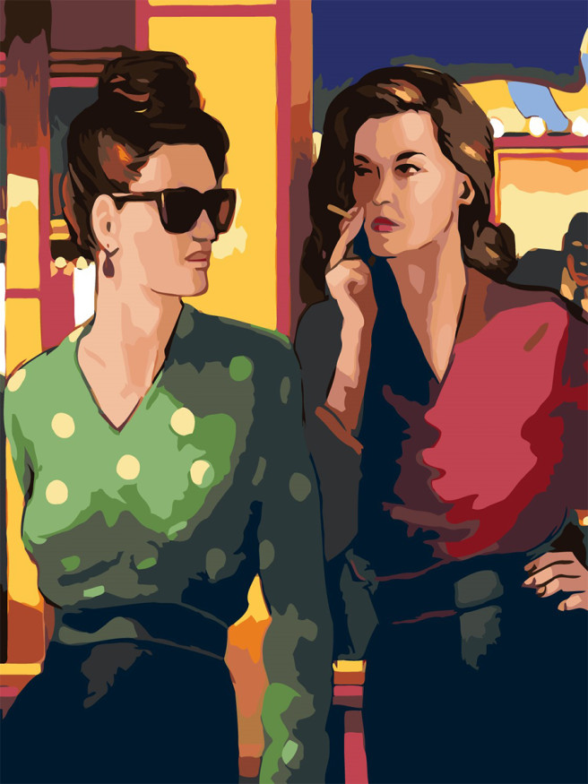 Картина по номерам &amp;quot;Две подруги&amp;quot;