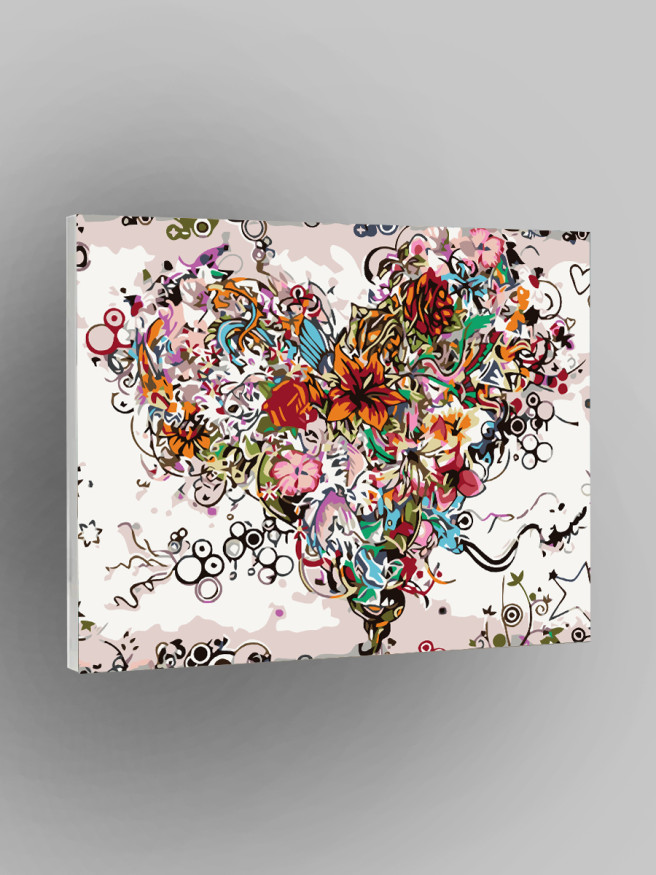 Картина по номерам &amp;quot;Сердце из цветов&amp;quot;