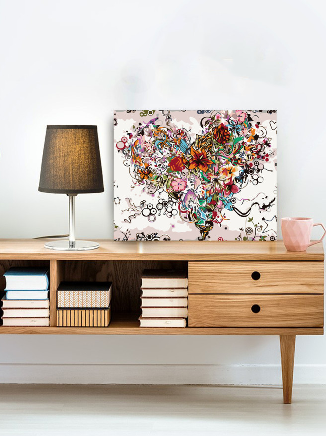 Картина по номерам &amp;quot;Сердце из цветов&amp;quot;