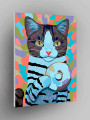 Картина по номерам &amp;quot;Кошка с пончиком&amp;quot;
