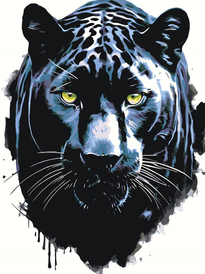 Картина по номерам &amp;quot;Чёрная пантера&amp;quot;