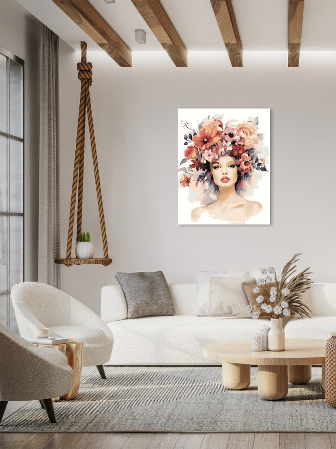 Картина по номерам &amp;quot;Девушка с цветами&amp;quot;