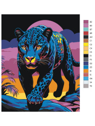 Raqamlar bo&#039;yicha rasm &quot;Ko&#039;p rangli leopard&quot;