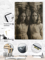 Holstga bosilgan poster &quot;Suv ostidagi egizak opa-singillar&quot;