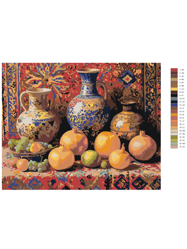 Картина по номерам &amp;quot;Восточный натюрморт с гранатами&amp;quot;