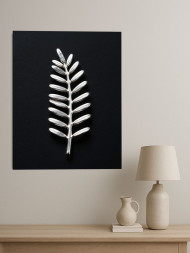 Holstga bosilgan poster "Kumush paporotnik bargi"