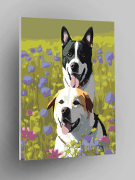 Raqamlar bo&#039;yicha rasm &quot;Dalada bir nechta itlar&quot;