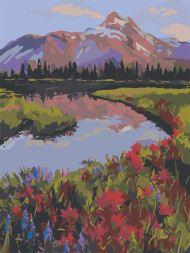 Raqamlar bo&#039;yicha rasm &quot;Tog&#039;lar yaqinidagi tabiat&quot;