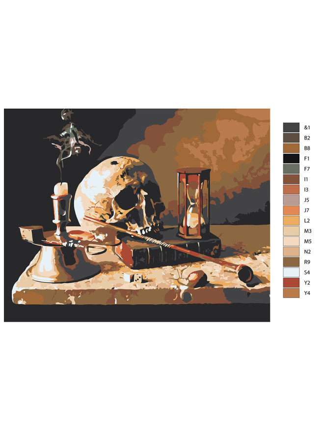 Картина по номерам &amp;quot;Череп на книге&amp;quot;