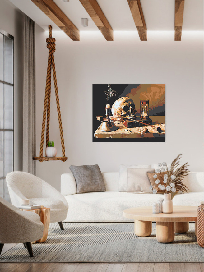 Картина по номерам &amp;quot;Череп на книге&amp;quot;