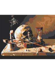 Raqamlar bo&#039;yicha rasm &quot;Kitob ustida bosh suyagi&quot;