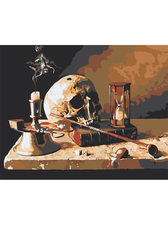 Картина по номерам &amp;quot;Череп на книге&amp;quot;