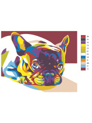 Raqamlar bo&#039;yicha rasm &quot;Frantsuz buldogi&quot;