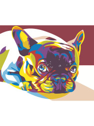 Raqamlar bo&#039;yicha rasm &quot;Frantsuz buldogi&quot;