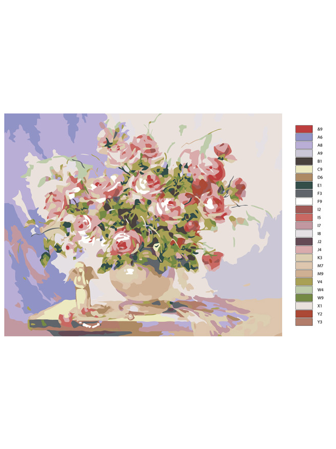 Raqamlar bo&amp;#039;yicha rasm &amp;quot;Gullar bilan vaza&amp;quot;