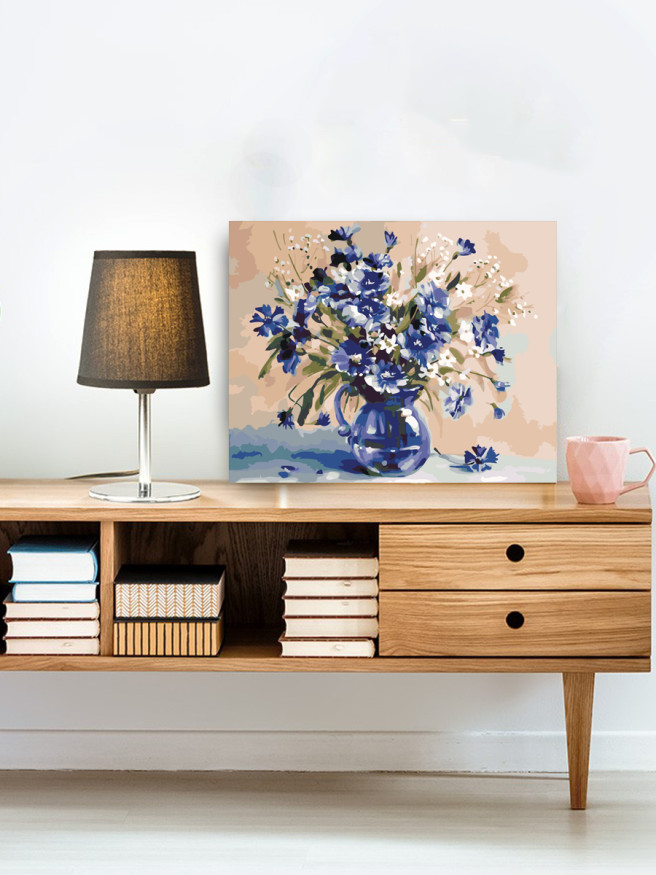 Картина по номерам &amp;quot;Фиолетовые цветы на вазе&amp;quot;