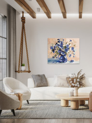 Raqamlar bo'yicha rasm "Vazadagi binafsha rang gullar"