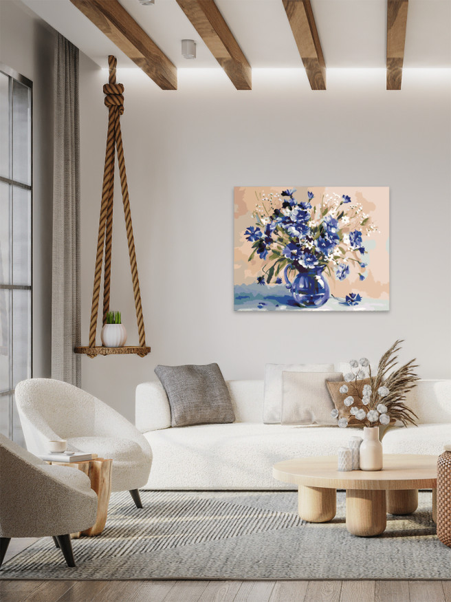 Картина по номерам &amp;quot;Фиолетовые цветы на вазе&amp;quot;