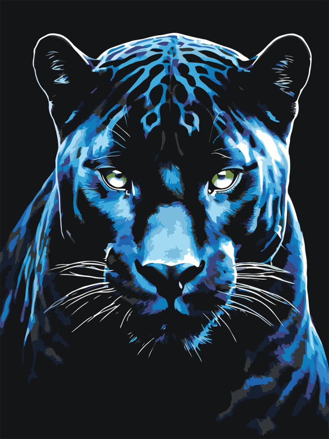 Картина по номерам &amp;quot;Пантера с зелёными глазами&amp;quot;