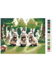 Картина по номерам "Красивые зайки"