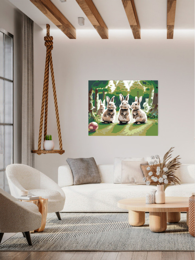 Картина по номерам &amp;quot;Красивые зайки&amp;quot;