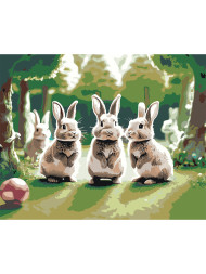 Картина по номерам "Красивые зайки"