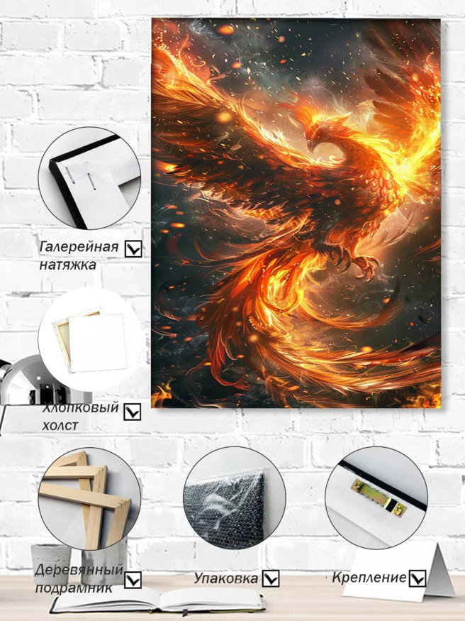 Постер на холсте &amp;quot;Огненное возрождение феникса&amp;quot;