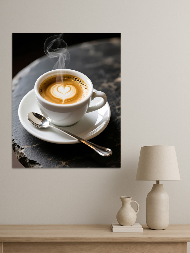 Holstga bosilgan poster &amp;quot;Yurakli xushbo‘y qahva&amp;quot;