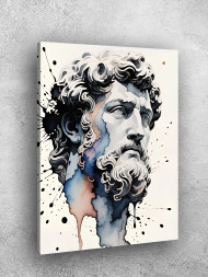 Holstga bosilgan poster "Akvarel sachralaridagi antik faylasuf"