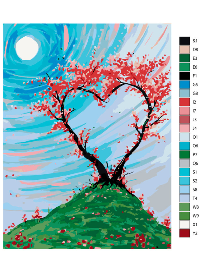 Raqamlar bo&amp;#039;yicha rasm &amp;quot;Sevgi daraxti&amp;quot;