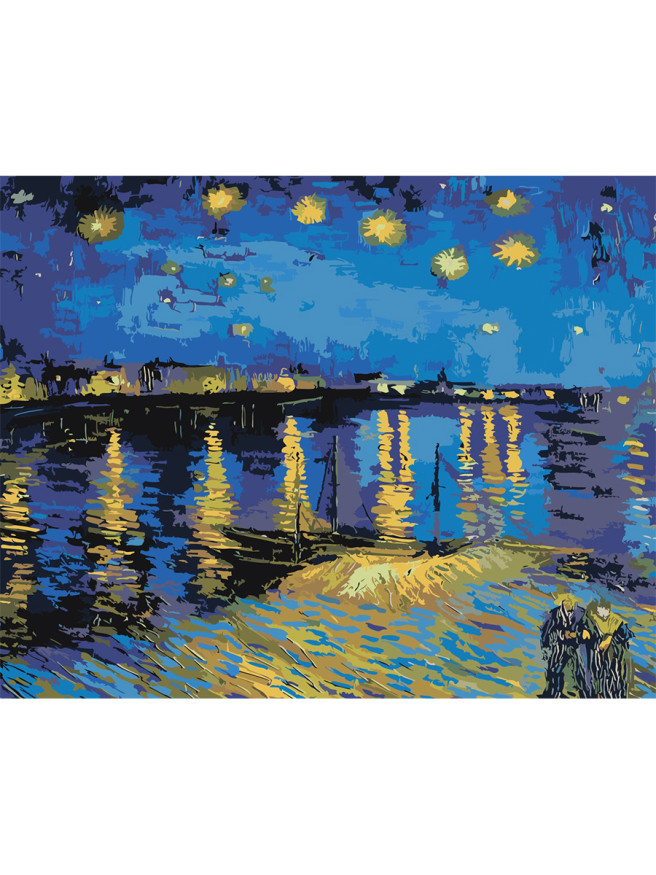 Картина по номерам &amp;quot;Винсент Ван Гог - Звездная ночь над Роной&amp;quot;