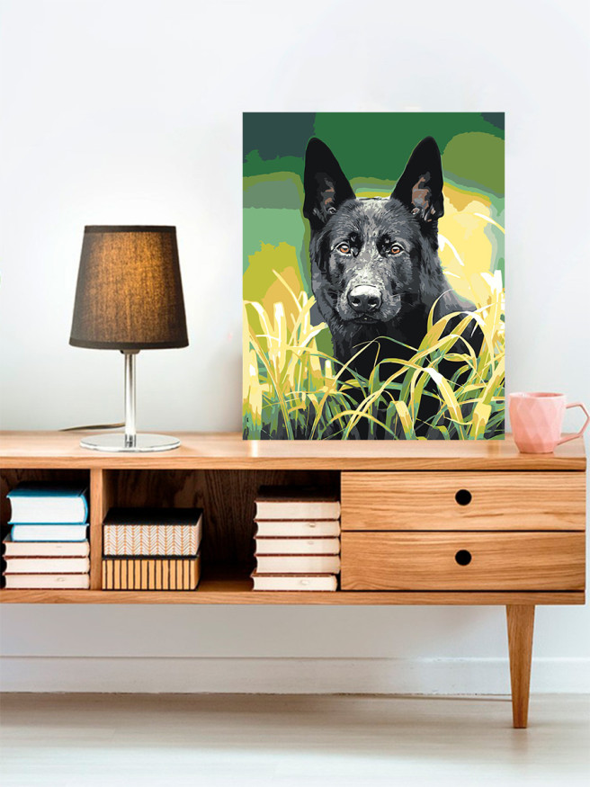 Картина по номерам &amp;quot;Чёрная собака&amp;quot;